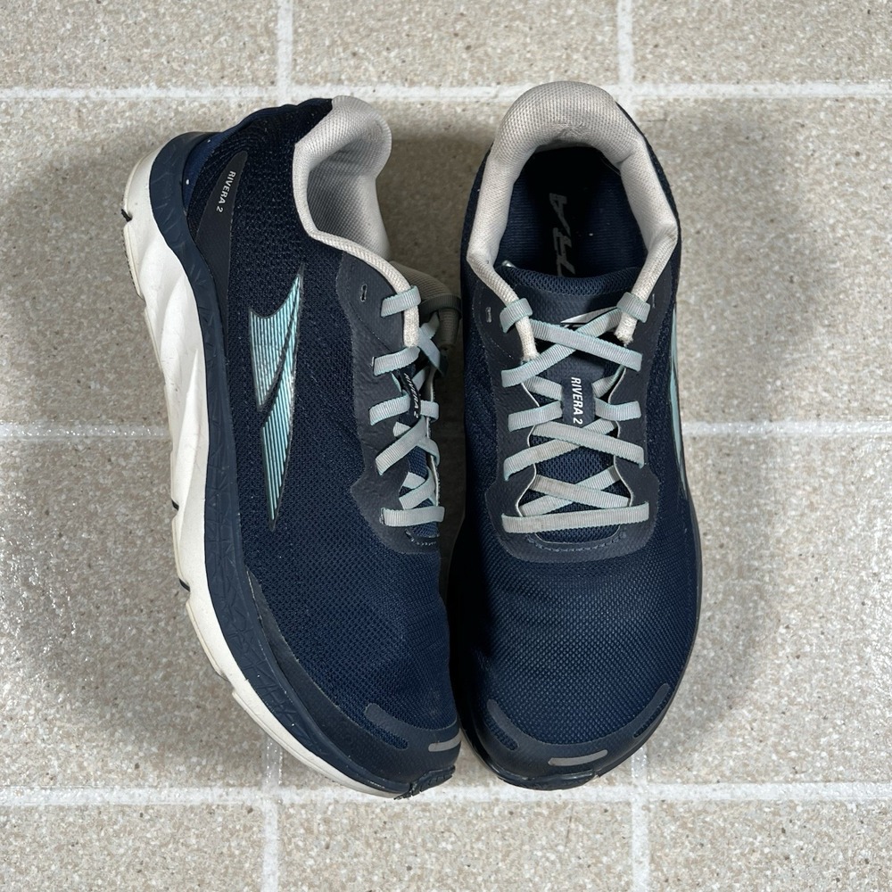 Altra AL0A5489445 Rivera 2 Navy Blue Lace-Up Running Shoes Women's US 8.5